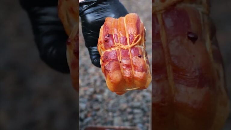 段ボール燻製器で燻製チャーシュー #shorts #焼豚 #冬