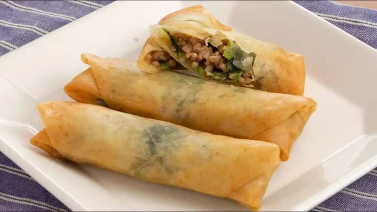 ほうれん草と豚ひき肉の春巻き