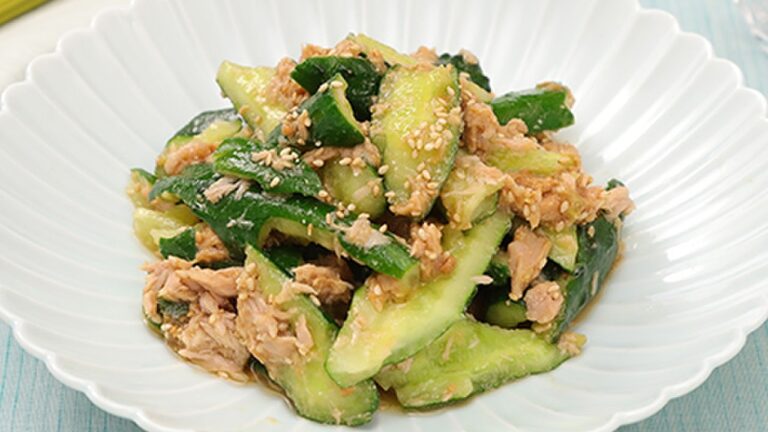 きゅうりとツナのごま味噌あえ