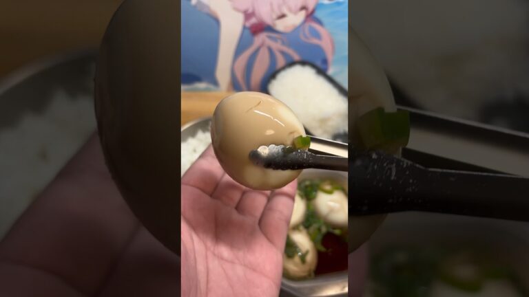 崩壊するお米と煮卵　collapsing rice and boiled eggs