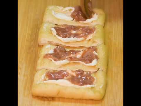 【しいの食品 簡単アレンジレシピ】かぼすの香りとクリームチーズがアクセント！絶品！焼き油揚げ かつを酒盗のせ #shorts #おつまみ