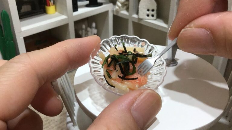 miniature food #36食べられるミニチュアたらこパスタeatable miniature tarako pasta