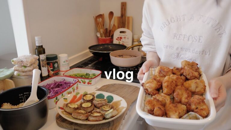 【vlog】春の作り置きとお弁当🌸お出かけしたりゲームをして過ごす休日🌿