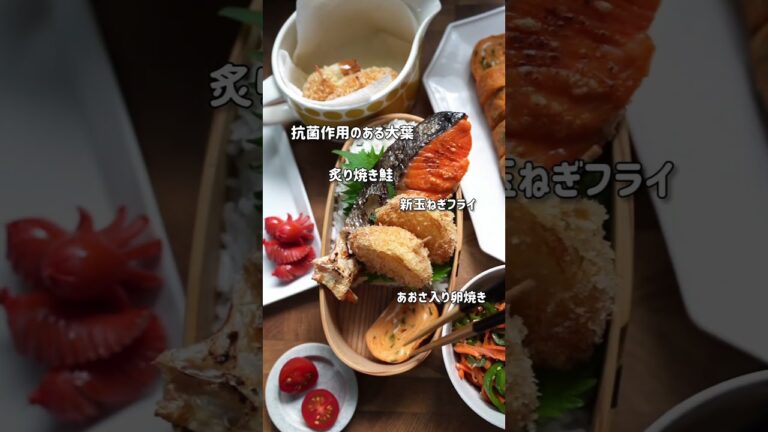 新玉ねぎフライがメイン！？な鮭弁とお義母さんの和んぷれーと🎶 #弁当#お弁当#鮭弁#和食#ランチ#lunch#お昼ごはん