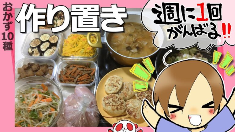 【作り置きおかず】週に一度の頑張りday！ツマ、おかず10品一気作りする。　他の日をぐうたらするために