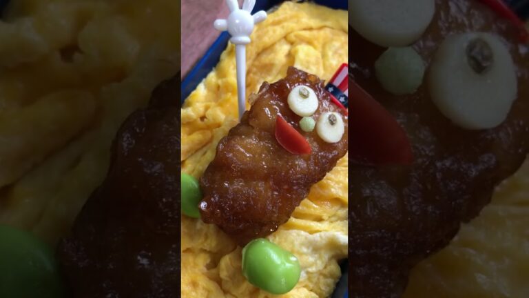 高校生娘お弁当 JK弁当 オムライス チキンライス #shorts イカ天乗せ ちくわアレンジ ピック ソースカツ チキンナゲット エビグラタン たらこパスタ ポテサラ