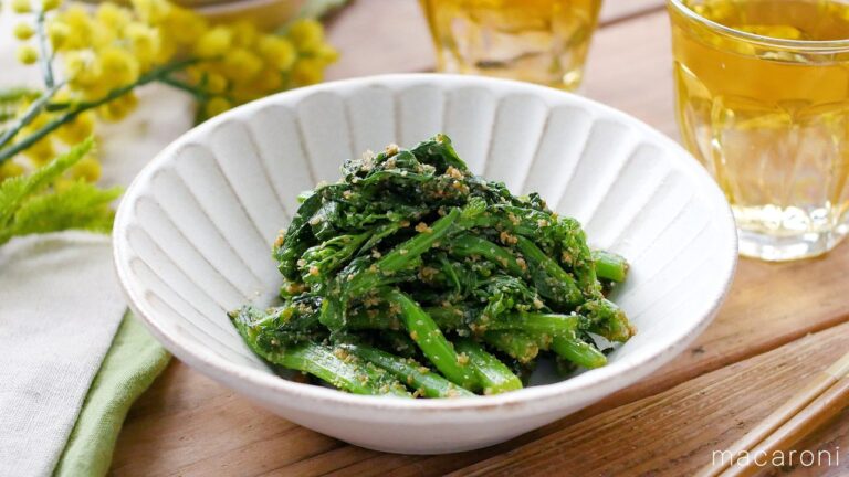 【菜の花のごま和え】鍋いらず！レンジでとっても簡単♪春を先取り！