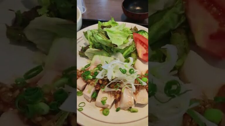 大戸屋新メニュー（国産鶏むねサラダチキンもろみ醤油の香味ねぎソース定食）