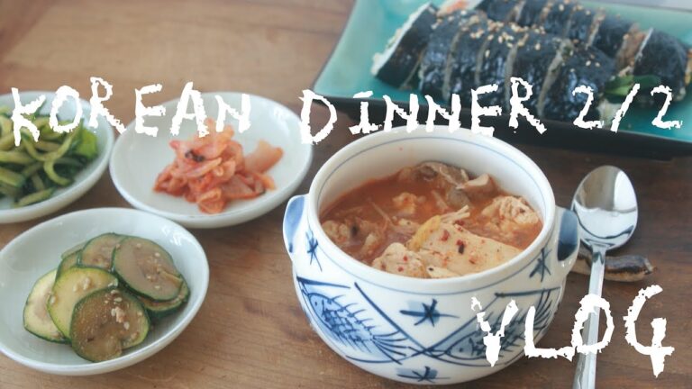 おうちごはん（料理）vlog |得意料理のキムパを作る｜ お家スンドゥブとキムパで、コリアンディナー　後編｜