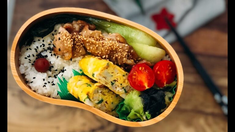 【お弁当 豚肉青梗菜香味ペースト炒め】 lunchbox bento omelette