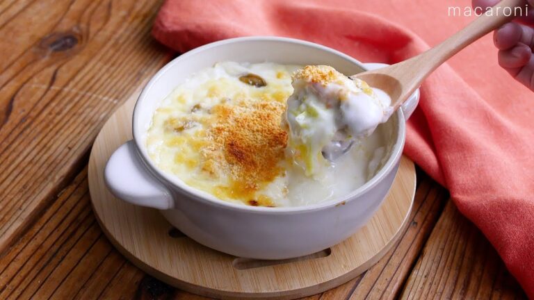 【フライパンで作る牡蠣と白菜の簡単グラタン】フライパンひとつで！寒い日に♪