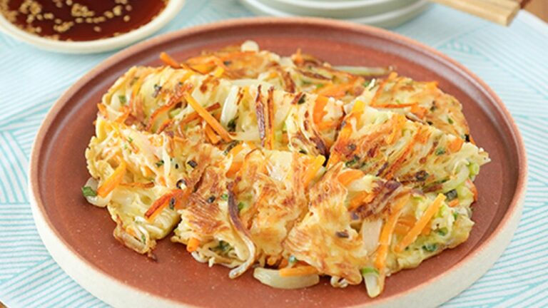 余ったそうめんと残り野菜でもちもちチヂミ