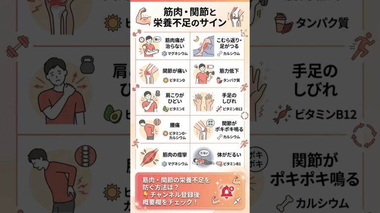 肩こり・腰痛は栄養不足！筋肉と関節のサイン10選【整体師も推奨】 #健康 #予防医学 #健康法