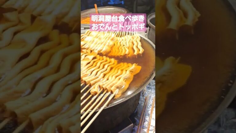 明洞屋台食べ歩きおでんとトッポギ#韓国旅行#屋台料理#shorts