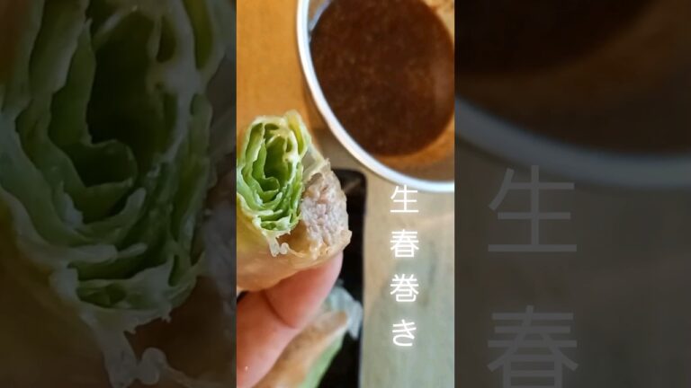 とりむねチャーシューとレタスの生春巻     #shorts