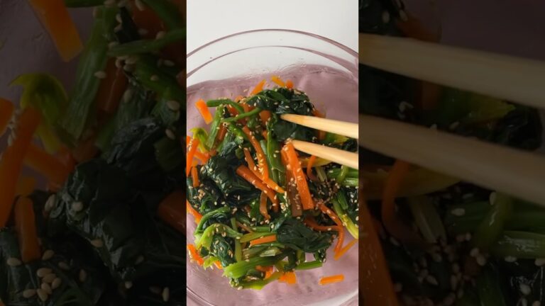 人参とほうれん草のナムル#shorts