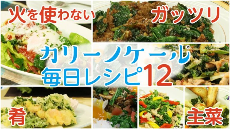 【毎日レシピ】カリーノケール、火を使わないレシピ〜ガッツリ系、主菜まで１２品一挙見！