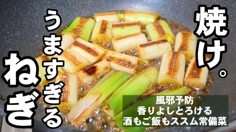 長ネギ(ねぎ)簡単で最高にうまい食べ方！焼くだけ！無限おつまみ 作り置き副菜 常備菜 箸休め おうちごはん 居酒屋 風邪予防 美肌効果高血圧予防レシピ