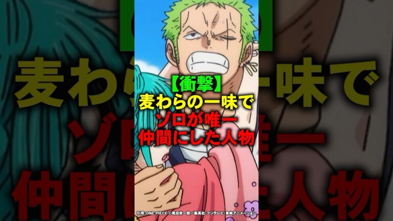 麦わらの一味でゾロが唯一仲間に選んだ人物【ワンピース】 #Shorts