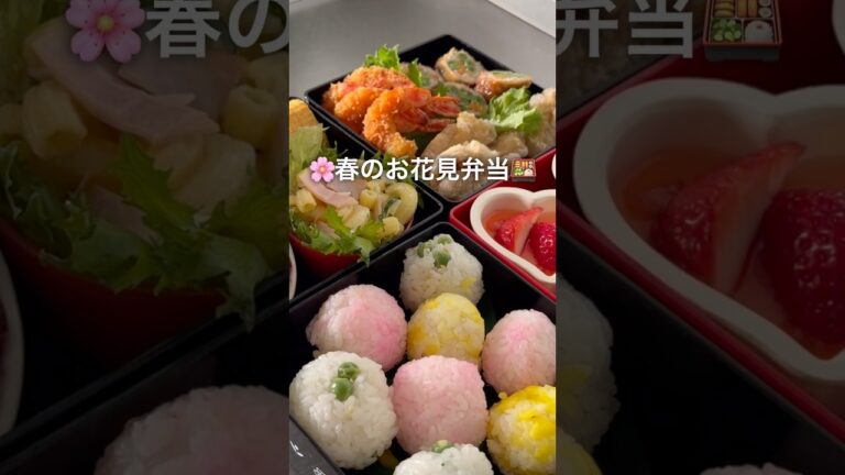 簡単🌸春のお花見弁当🍱３色おにぎり