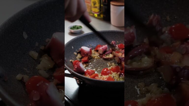 【旨み溢れる】タコとミニトマトのオイルパスタの作り方［BINANPASTA]