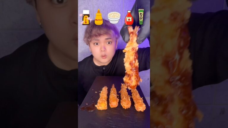 【ASMR】エビフライいっぱい食べちゃった🍤❤️