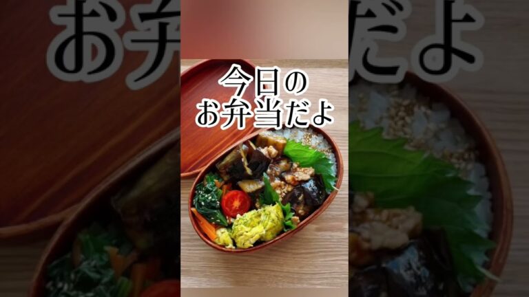【今日のお弁当だよ】茄子とひき肉のピリ辛弁当〜フライパンひとつで作るお弁当#shorts