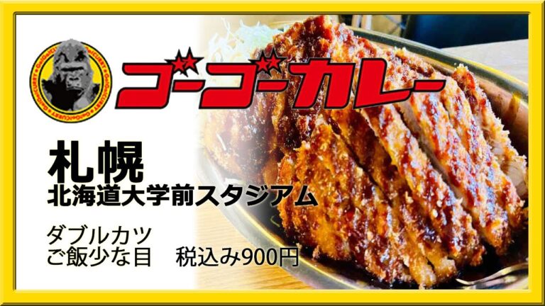 ゴーゴーカレー 北海道大学前スタジアム　ダブルカツカレー　ご飯少なめ　900円