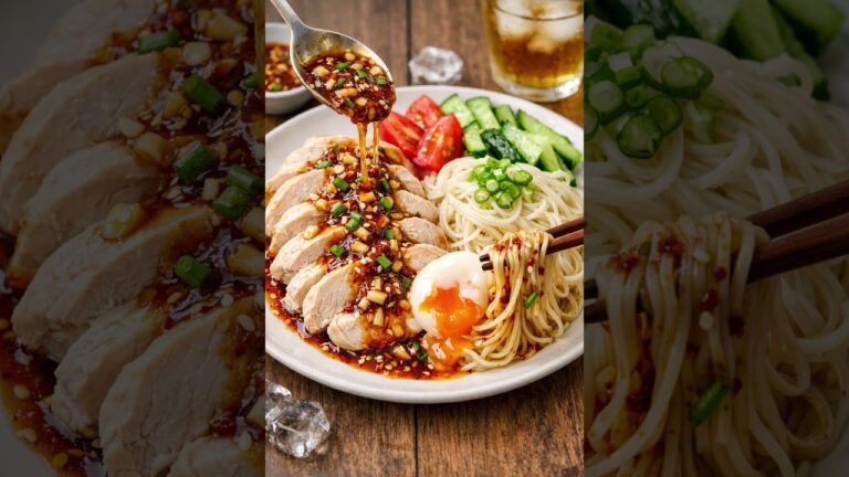 よだれ鶏×そうめんタレが主役。ぶっかけた瞬間、優勝」