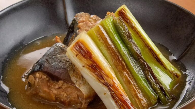 長ねぎとさば缶のみそ煮