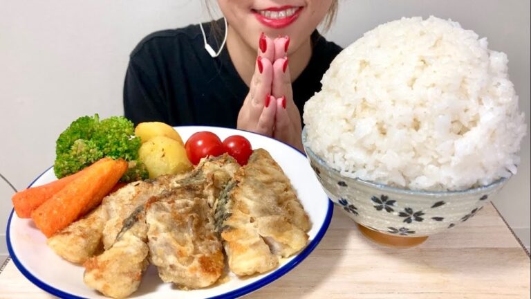 【たっぷりバターで焼いたタラのムニエル ASMR】EATING SOUNDS | Cod Meuniere | Not Talking