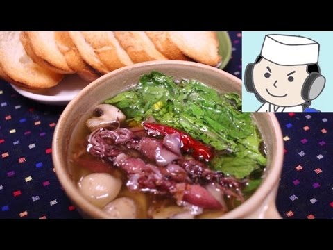 蛍イカと菜の花のアヒージョ♪　Ajillo with firefly squid and  broccolini♪ ～Anchovy flavor～