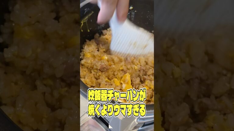 これガチで炒めるよりウマいです！炊飯器で作る炊飯器チャーハンが焼くよりウマすぎる！ #shorts #リュウジ #炒飯 #炊飯器 #チャーハン #レシピ #料理 #バズレシピ