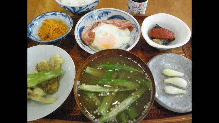 オクラの味噌汁で朝食 #Shorts