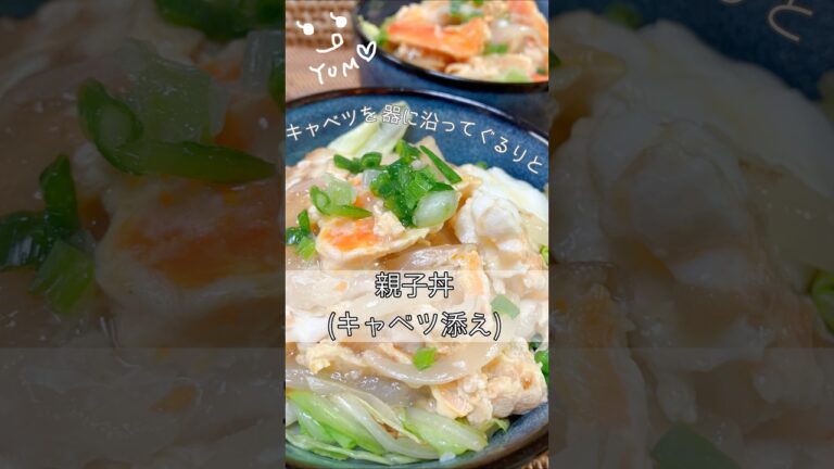 親子丼(キャベツ添え) ワンボウルランチ　#shorts #簡単レシピ #料理 #おうちごはん #おいしい