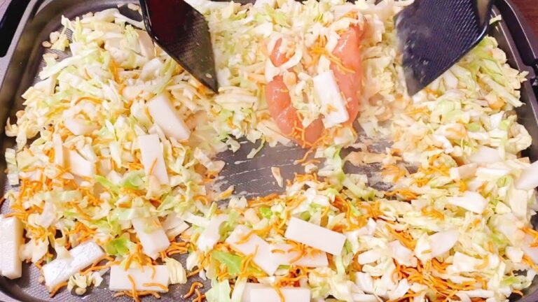 もんじゃ焼きの王道(明太もちチーズ)の作り方 Making Monjyayaki