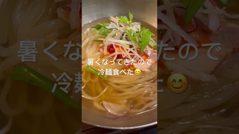 冷麺❣️美味しかった。お酢入れたよ〜