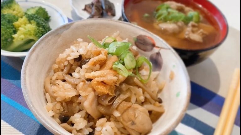 鳥ときのこの混ぜご飯！