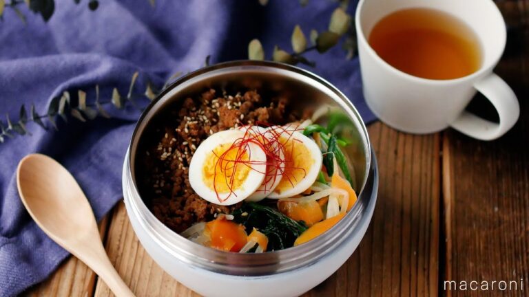 【ビビンバ弁当】15分で完成！忙しい朝にもぴったりな簡単レンチンレシピ♪