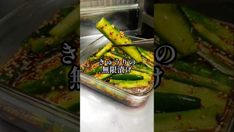 夏に食べたい【きゅうりの無限漬け】常備菜 きゅうり大量消費 夏バテ解消 家庭料理 自炊 簡単 時短 節約 作り置きレシピ