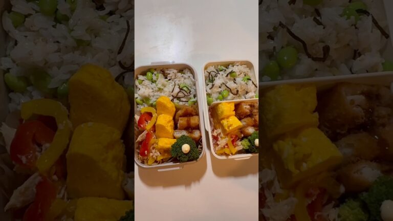 魚のフライ弁当#枝豆ごはんにしたらいい感じになった日#bentobox #弁当 #Actual life in Japan