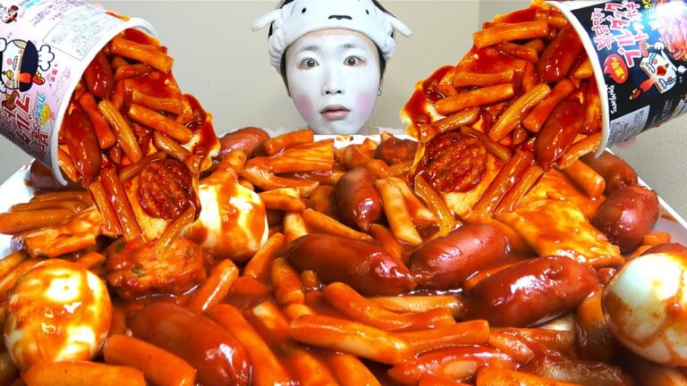 【激辛】ブルダックトッポギを大量のチーズと食べたら美味しすぎたww