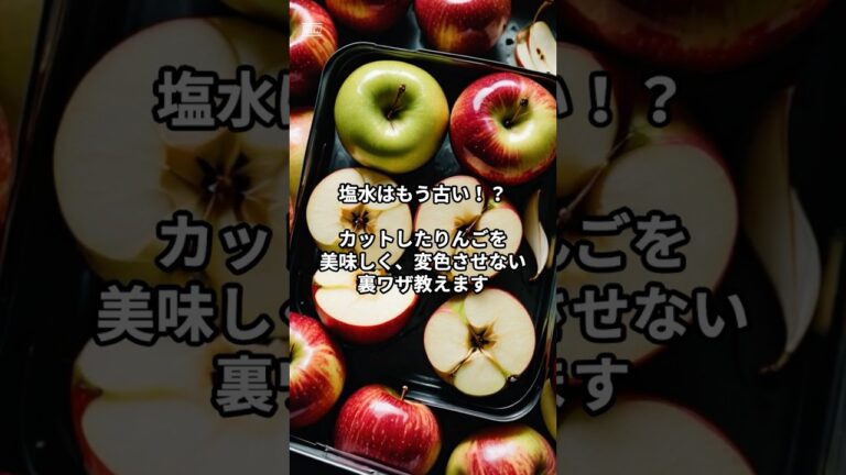 塩水よりイイ！お弁当のリンゴははちみつ水が正解。#shorts  #りんご #変色防止 #裏ワザ #お弁当 #ライフハック #はちみつ #食のひみつ研究所