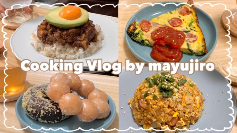 【一人暮らし】自炊した日の食事vlog🥑🍩/アボカドキーマカレー/ミスドを食べて幸せになる/ピザみたいなスパニッシュオムレツ/オートミールチャーハン