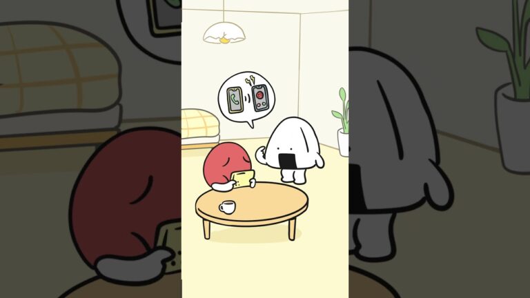 スマホどっかいった　 #animation #funny #おにぎりとうめぼし #cartoon #アニメーション#おにうめ #furiirakun