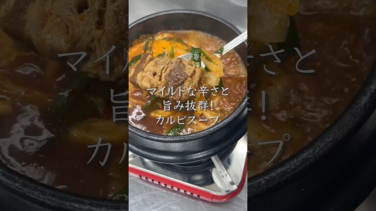 ホロホロのカルビがたっぷり入った李朝園のカルビスープ。