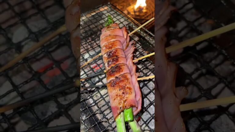 Bacon Asparagus Cheese【Camping Solo】#shorts