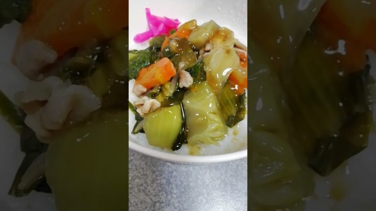 丼　甘酢あんかけて　甘酢あんはレンチンで簡単　だし醤油　砂糖　酢　片栗粉　水で