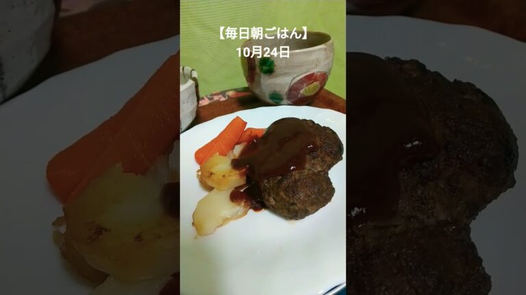 【毎日朝ごはん】10月24日 #しあわせのまゆチャンネル #ハンバーグ#姉