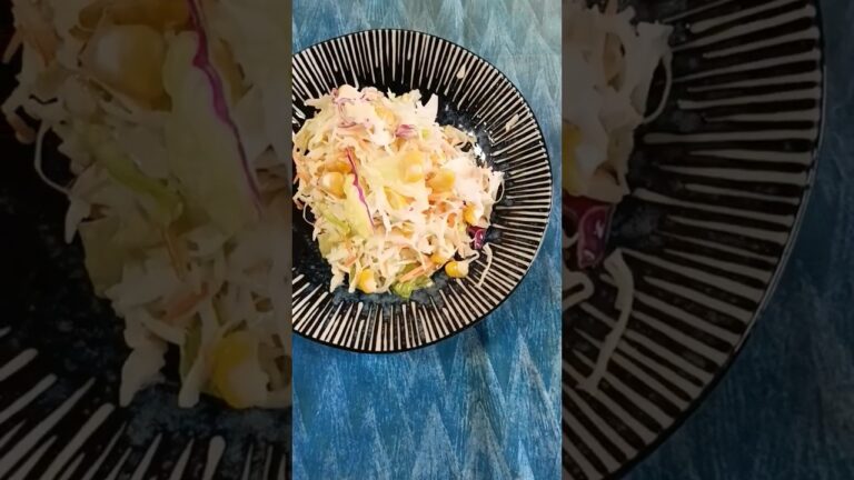 千切りキャベツミックスで簡単コールスローサラダしました